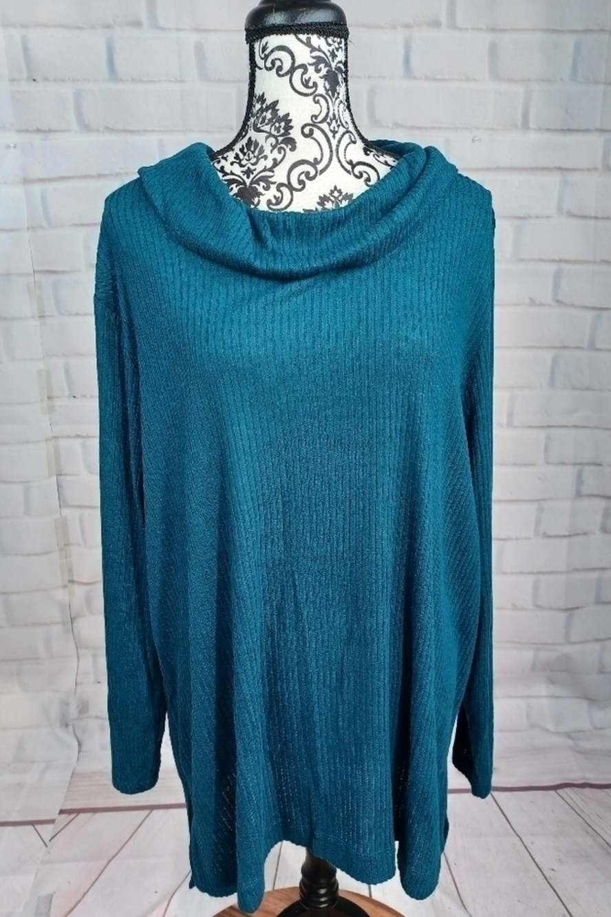 Chico's women's long sleeve stretch knit turtle neck popover top size 4 NWT b19a